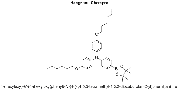 4-(hexyloxy)-N-(4-(hexyloxy)phenyl)-N-(4-(4,4,5,5-tetramethyl-1,3,2-dioxaborolan-2-yl)phenyl)aniline