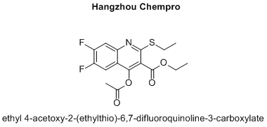 ethyl 4-acetoxy-2-(ethylthio)-6,7-difluoroquinoline-3-carboxylate