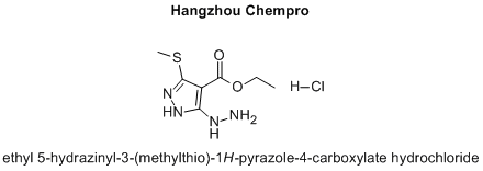ethyl 5-hydrazinyl-3-(methylthio)-1H-pyrazole-4-carboxylate hydrochloride