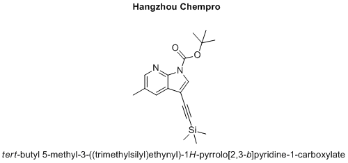 tert-butyl 5-methyl-3-((trimethylsilyl)ethynyl)-1H-pyrrolo[2,3-b]pyridine-1-carboxylate
