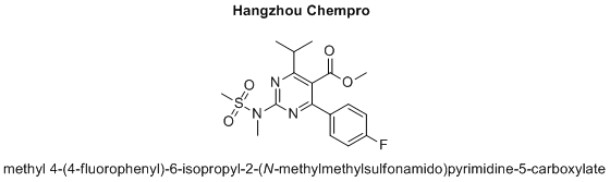 methyl 4-(4-fluorophenyl)-6-isopropyl-2-(N-methylmethylsulfonamido)pyrimidine-5-carboxylate