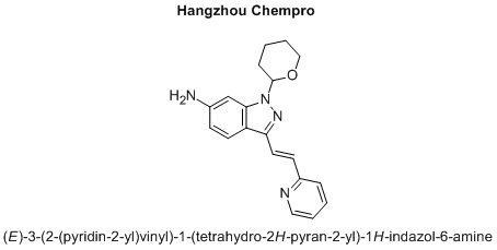 (E)-3-(2-(pyridin-2-yl)vinyl)-1-(tetrahydro-2H-pyran-2-yl)-1H-indazol-6-amine