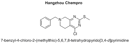 7-benzyl-4-chloro-2-(methylthio)-5,6,7,8-tetrahydropyrido[3,4-d]pyrimidine