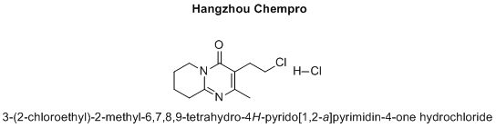 3-(2-chloroethyl)-2-methyl-6,7,8,9-tetrahydro-4H-pyrido[1,2-a]pyrimidin-4-one hydrochloride