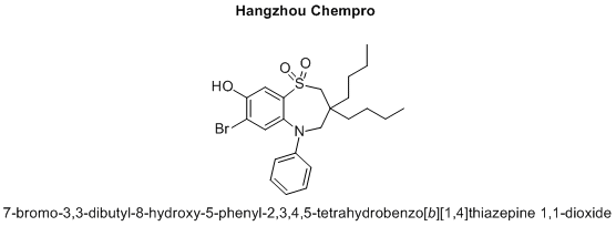 7-bromo-3,3-dibutyl-8-hydroxy-5-phenyl-2,3,4,5-tetrahydrobenzo[b][1,4]thiazepine 1,1-dioxide