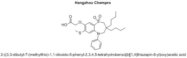 2-((3,3-dibutyl-7-(methylthio)-1,1-dioxido-5-phenyl-2,3,4,5-tetrahydrobenzo[b][1,4]thiazepin-8-yl)oxy)acetic acid