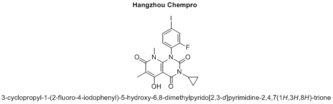 3-cyclopropyl-1-(2-fluoro-4-iodophenyl)-5-hydroxy-6,8-dimethylpyrido[2,3-d]pyrimidine-2,4,7(1H,3H,8H)-trione