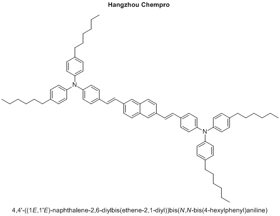 4,4'-((1E,1'E)-naphthalene-2,6-diylbis(ethene-2,1-diyl))bis(N,N-bis(4-hexylphenyl)aniline)