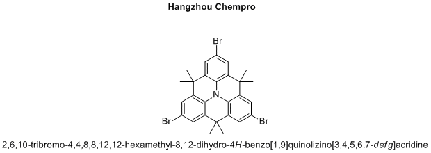 2,6,10-tribromo-4,4,8,8,12,12-hexamethyl-8,12-dihydro-4H-benzo[1,9]quinolizino[3,4,5,6,7-defg]acridine