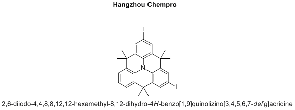 2,6-diiodo-4,4,8,8,12,12-hexamethyl-8,12-dihydro-4H-benzo[1,9]quinolizino[3,4,5,6,7-defg]acridine