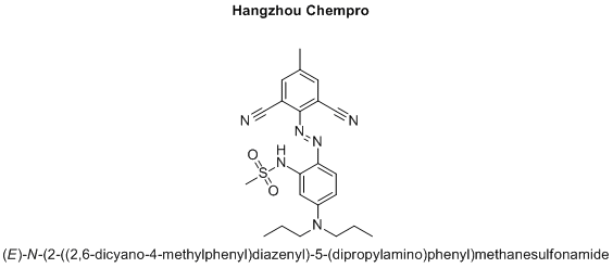 (E)-N-(2-((2,6-dicyano-4-methylphenyl)diazenyl)-5-(dipropylamino)phenyl)methanesulfonamide
