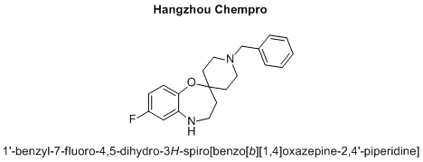 1'-benzyl-7-fluoro-4,5-dihydro-3H-spiro[benzo[b][1,4]oxazepine-2,4'-piperidine]